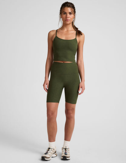 Beyond Yoga Spacedye Slim Racerback Cropped Tank Top Built-in Bra UPF 50+
