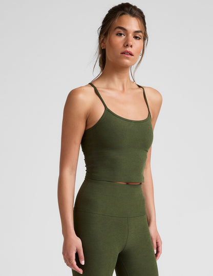 Beyond Yoga Spacedye Slim Racerback Cropped Tank Top Built-in Bra UPF 50+