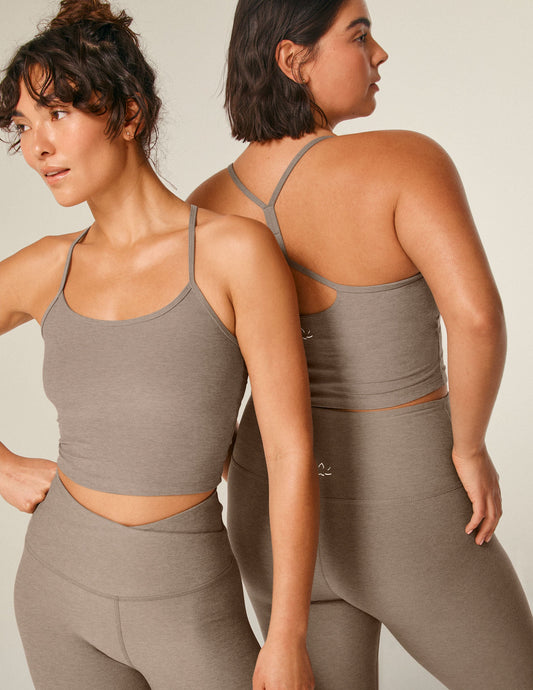 Spacedye Slim Racerback Cropped Tank: Built-in Bra, UPF 50+ Protection