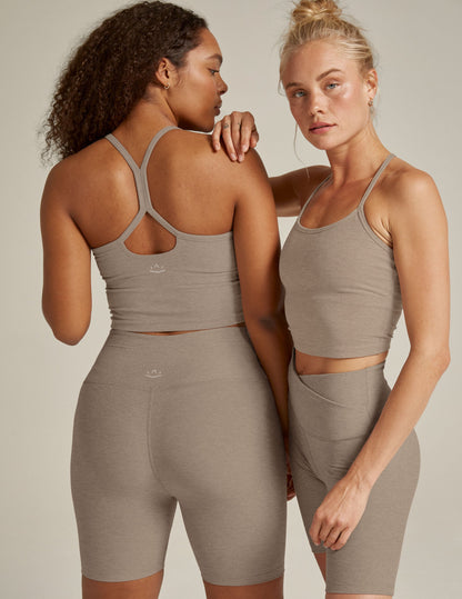 Spacedye Slim Racerback Cropped Tank: Built-in Bra, UPF 50+ Protection