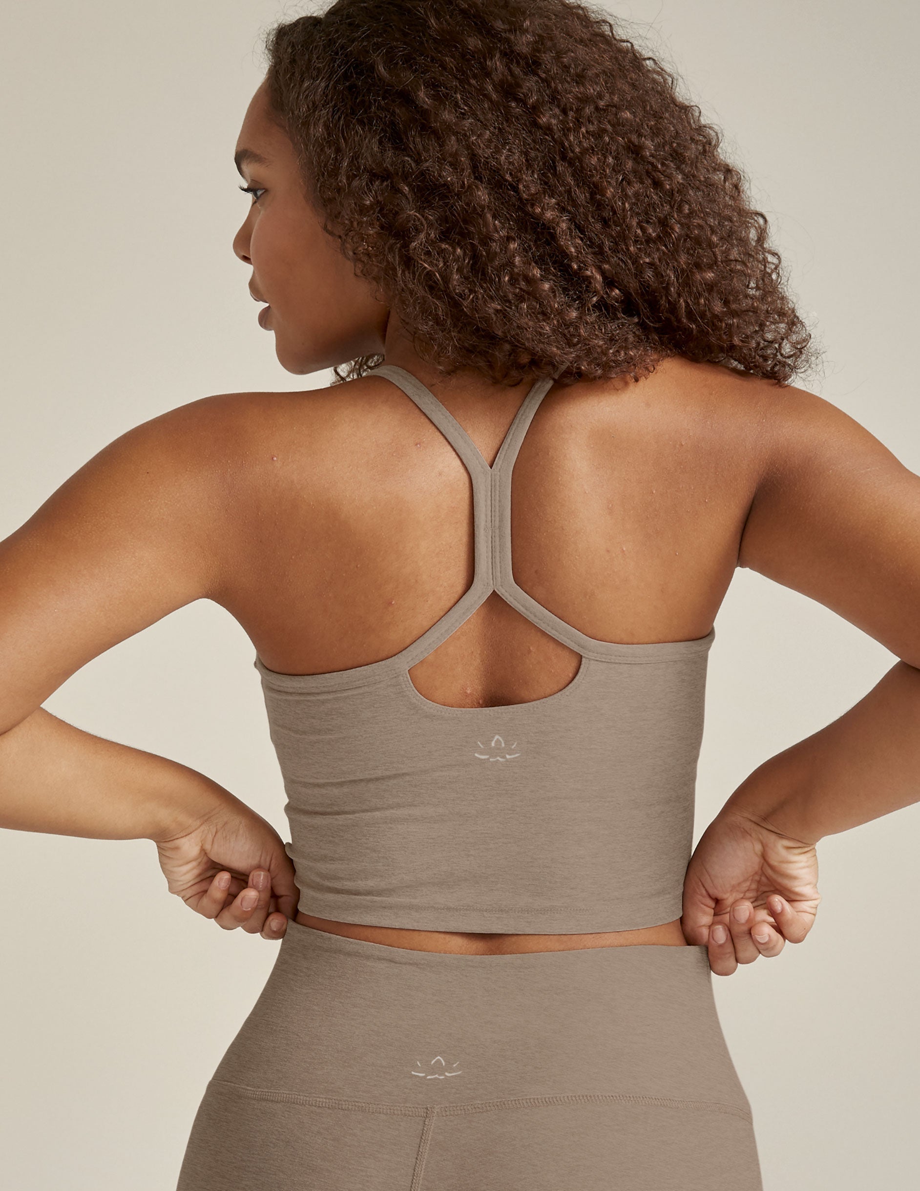Spacedye Slim Racerback Cropped Tank: Built-in Bra, UPF 50+ Protection