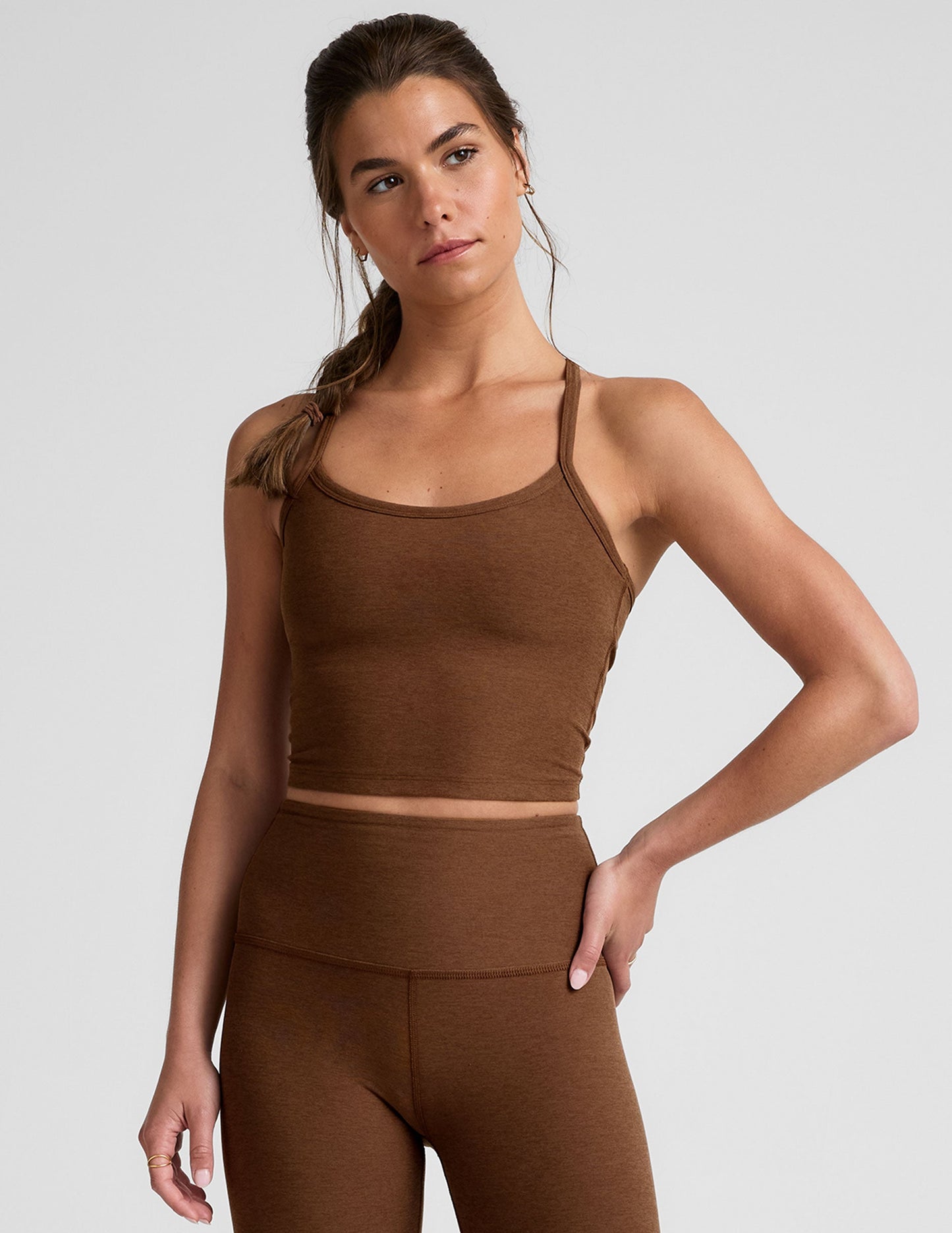 Spacedye Slim Racerback Cropped Tank: Lightweight, Supportive Activewear for Yoga & More