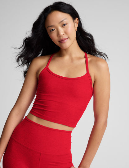 Spacedye Slim Racerback Cropped Tank: Built-in Bra, UPF 50+ Sun Protection