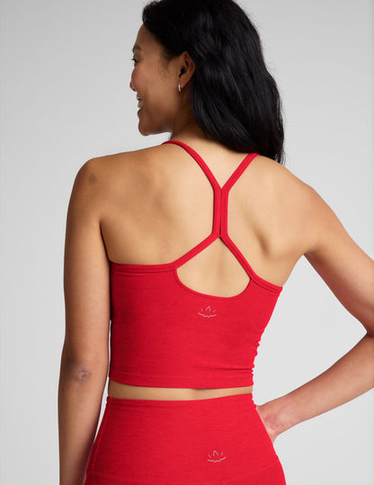 Spacedye Slim Racerback Cropped Tank: Built-in Bra, UPF 50+ Sun Protection