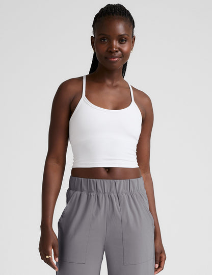 Spacedye Slim Racerback Cropped Tank with Built-in Bra, UPF 50+