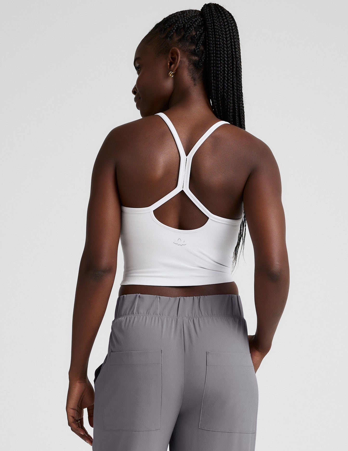 Spacedye Slim Racerback Cropped Tank with Built-in Bra, UPF 50+