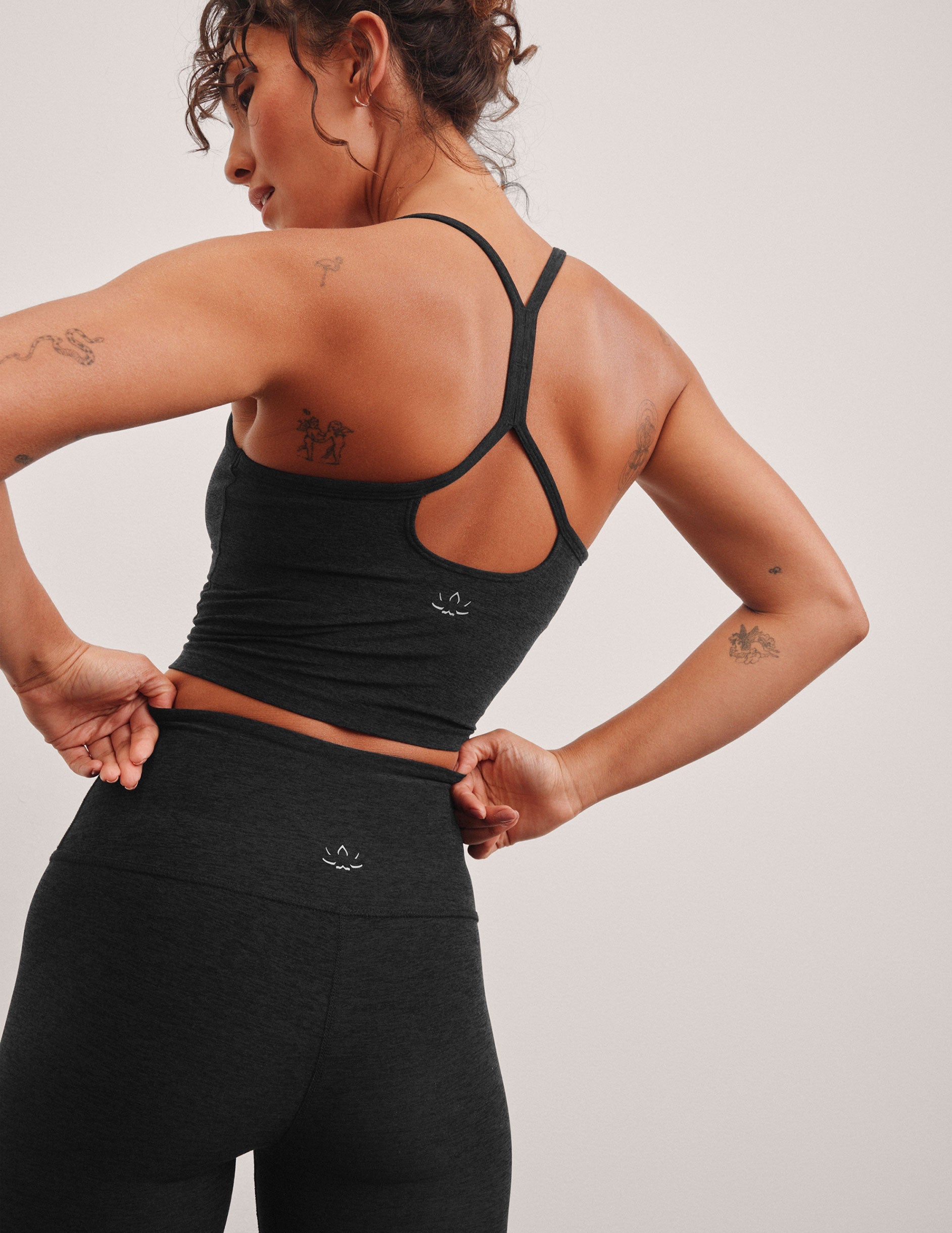 Beyond Yoga Spacedye Slim Racerback Cropped Tank with Built-in Bra & UPF 50+