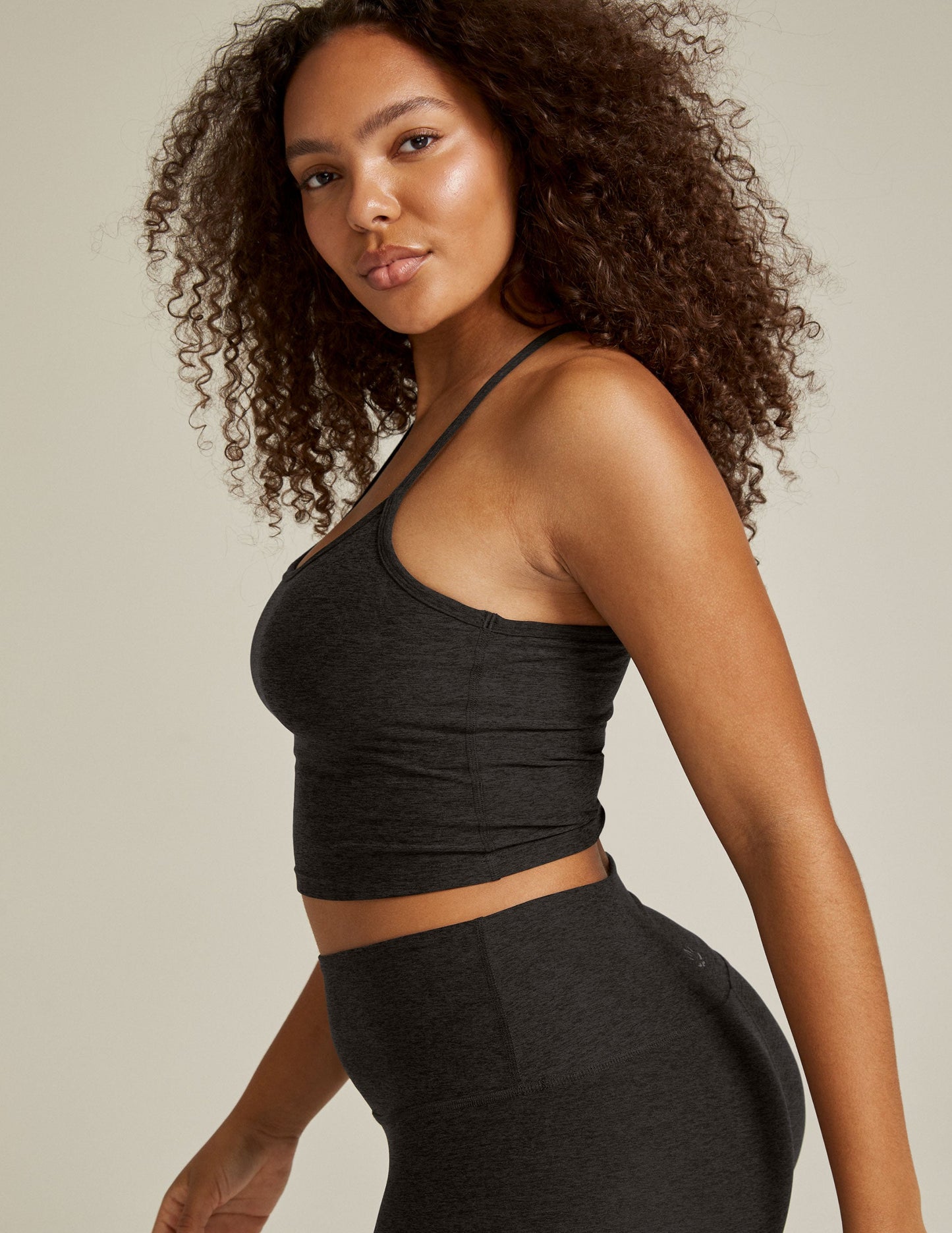 Beyond Yoga Spacedye Slim Racerback Cropped Tank with Built-in Bra & UPF 50+