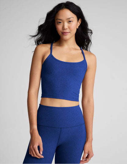 Performance Spacedye Slim Racerback Cropped Tank with Built-in Bra for Yoga