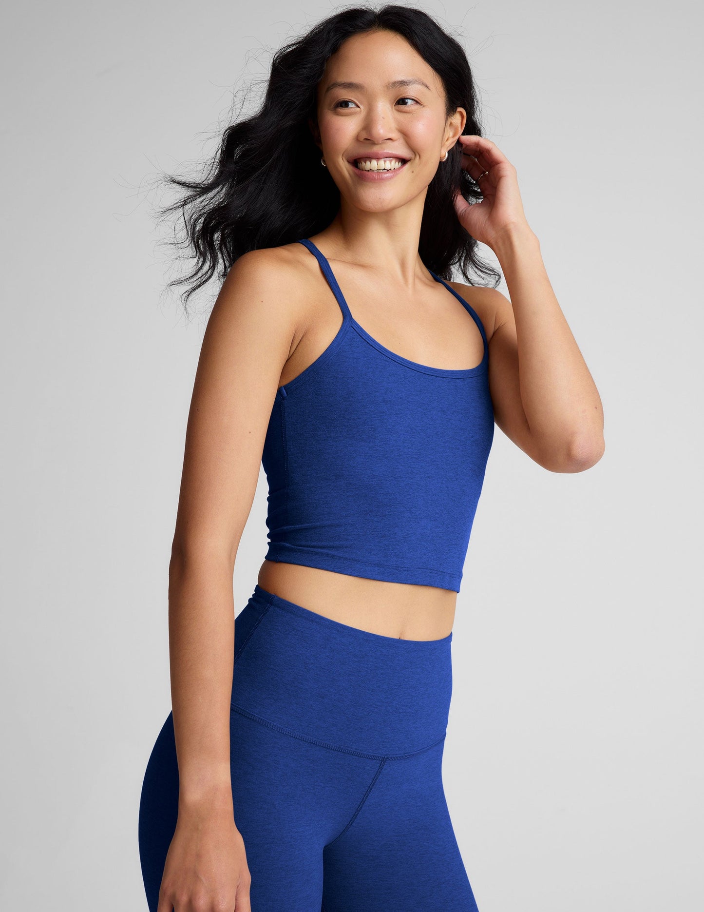 Performance Spacedye Slim Racerback Cropped Tank with Built-in Bra for Yoga