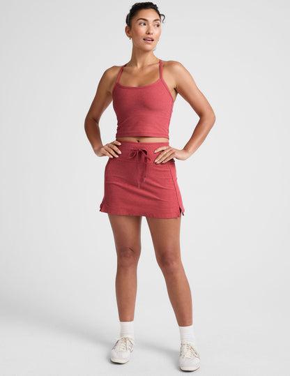 Comfortable Spacedye Slim Racerback Cropped Tank: Built-in Bra, UPF 50+ Protection