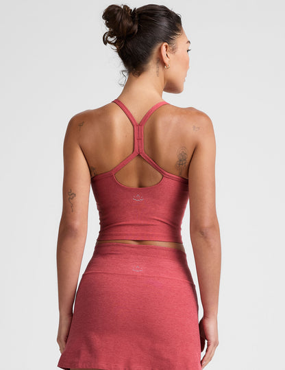 Comfortable Spacedye Slim Racerback Cropped Tank: Built-in Bra, UPF 50+ Protection