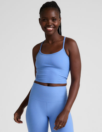 Ultra-Soft Spacedye Slim Racerback Cropped Tank Top: Flexible Support, Stylish Activewear
