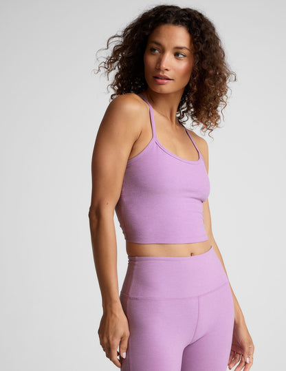 Beyond Yoga Spacedye Slim Cropped Racerback Tank Top Built-In Bra UPF 50+