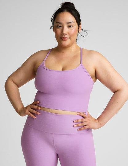 Beyond Yoga Spacedye Slim Cropped Racerback Tank Top Built-In Bra UPF 50+