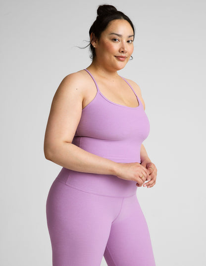 Beyond Yoga Spacedye Slim Cropped Racerback Tank Top Built-In Bra UPF 50+