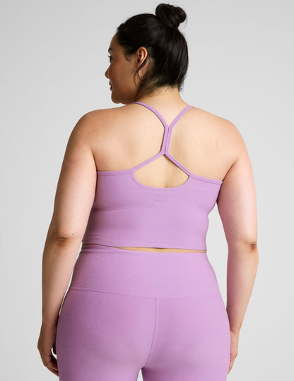 Beyond Yoga Spacedye Slim Cropped Racerback Tank Top Built-In Bra UPF 50+