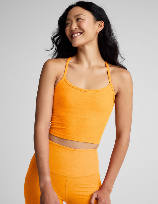 Spacedye Slim Racerback Cropped Tank, Built-in Bra, UPF 50+, Ultimate Comfort