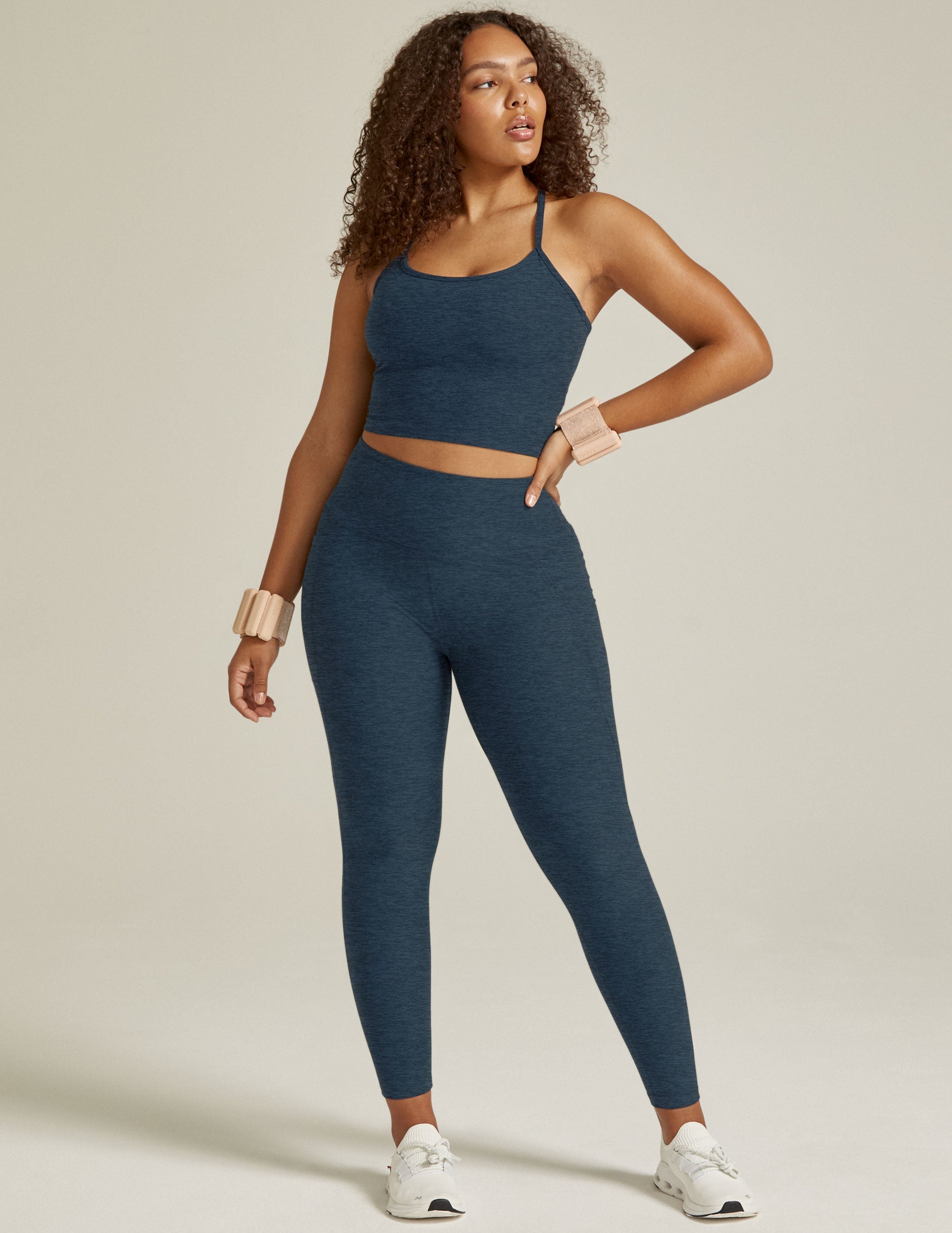 Ultra-Soft Spacedye Slim Racerback Cropped Tank: Yoga, Studio, Casual Comfort