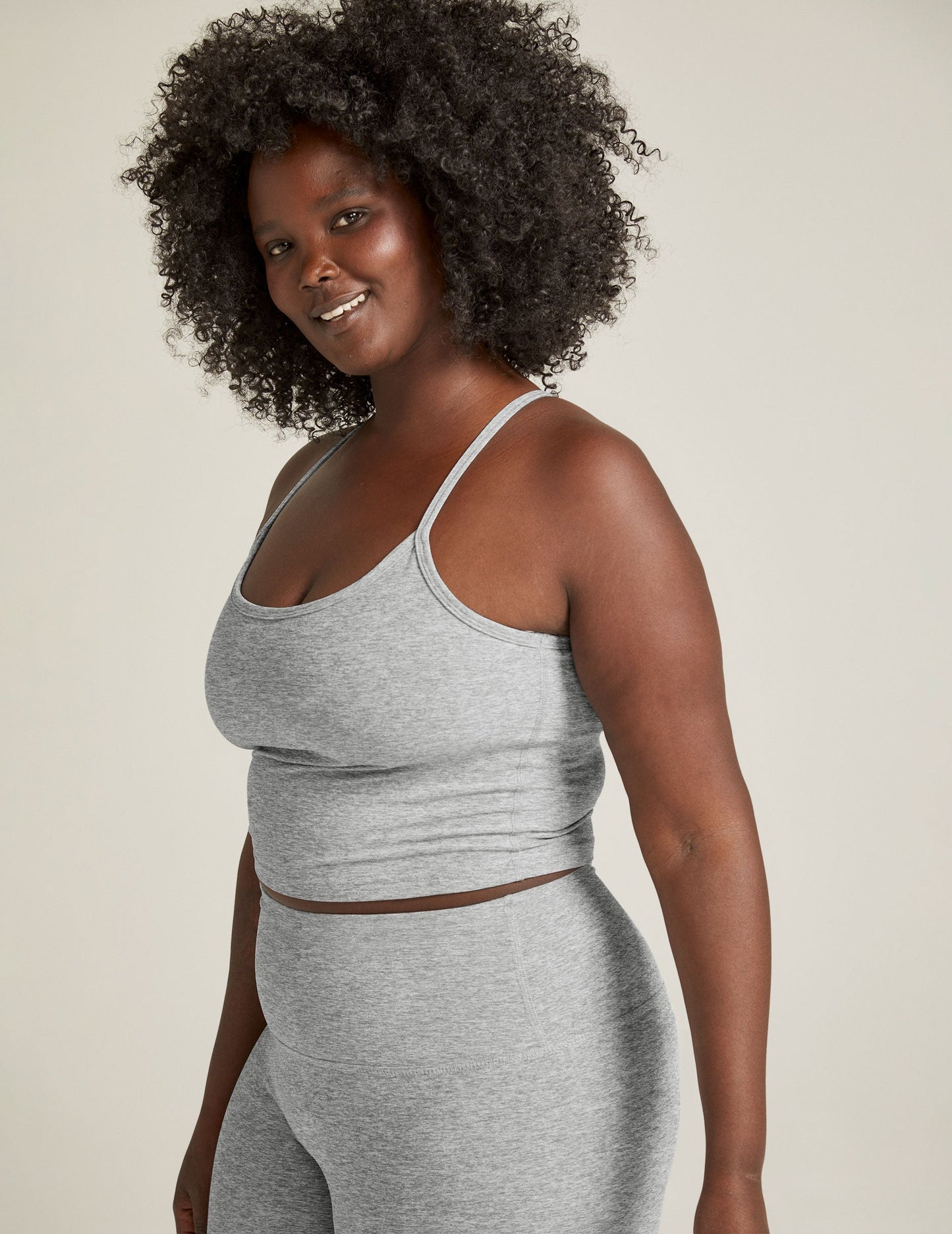 Women's Spacedye Slim Racerback Cropped Yoga Tank Top with Built-in Bra