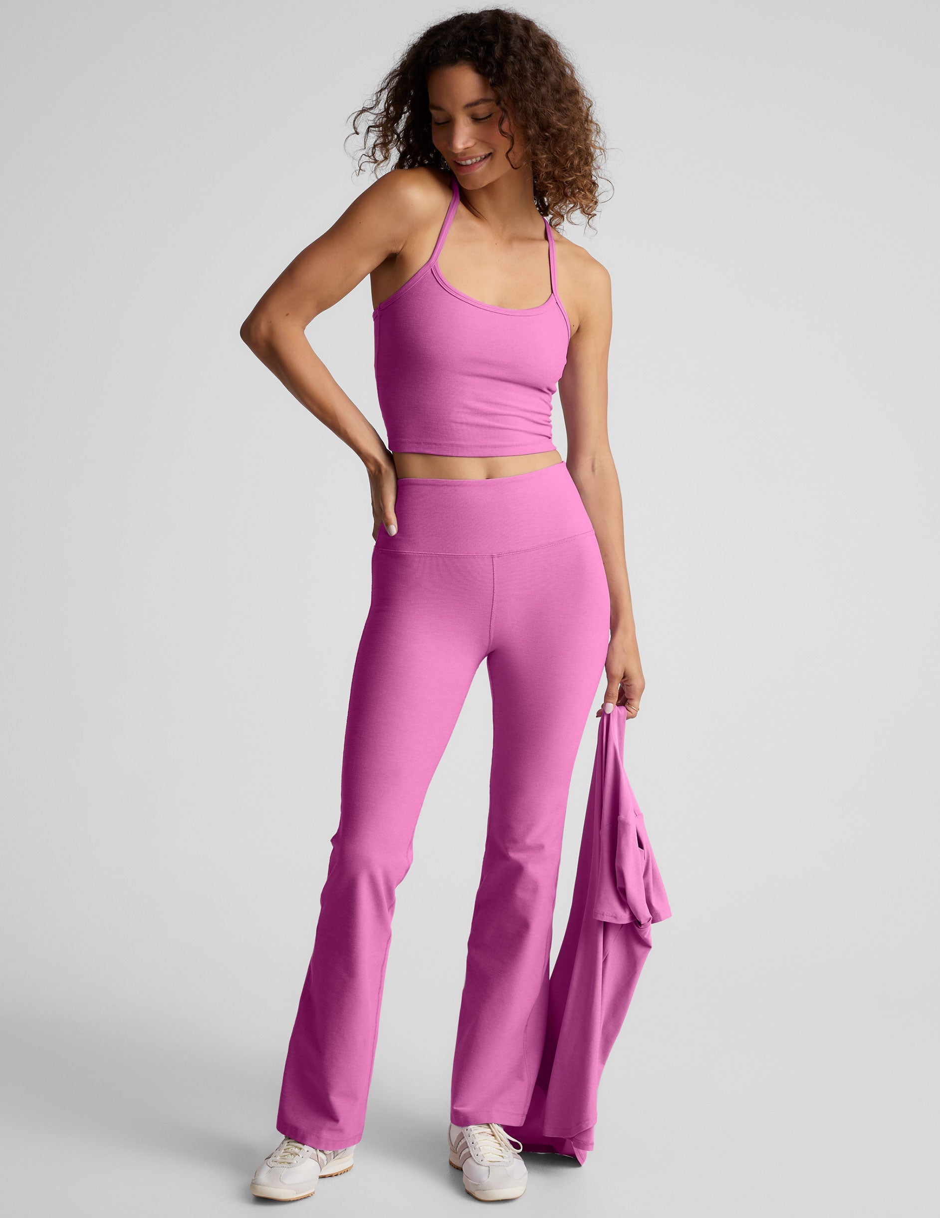 Beyond Yoga Spacedye Slim Racerback Cropped Tank Top with Built-in Medium Support