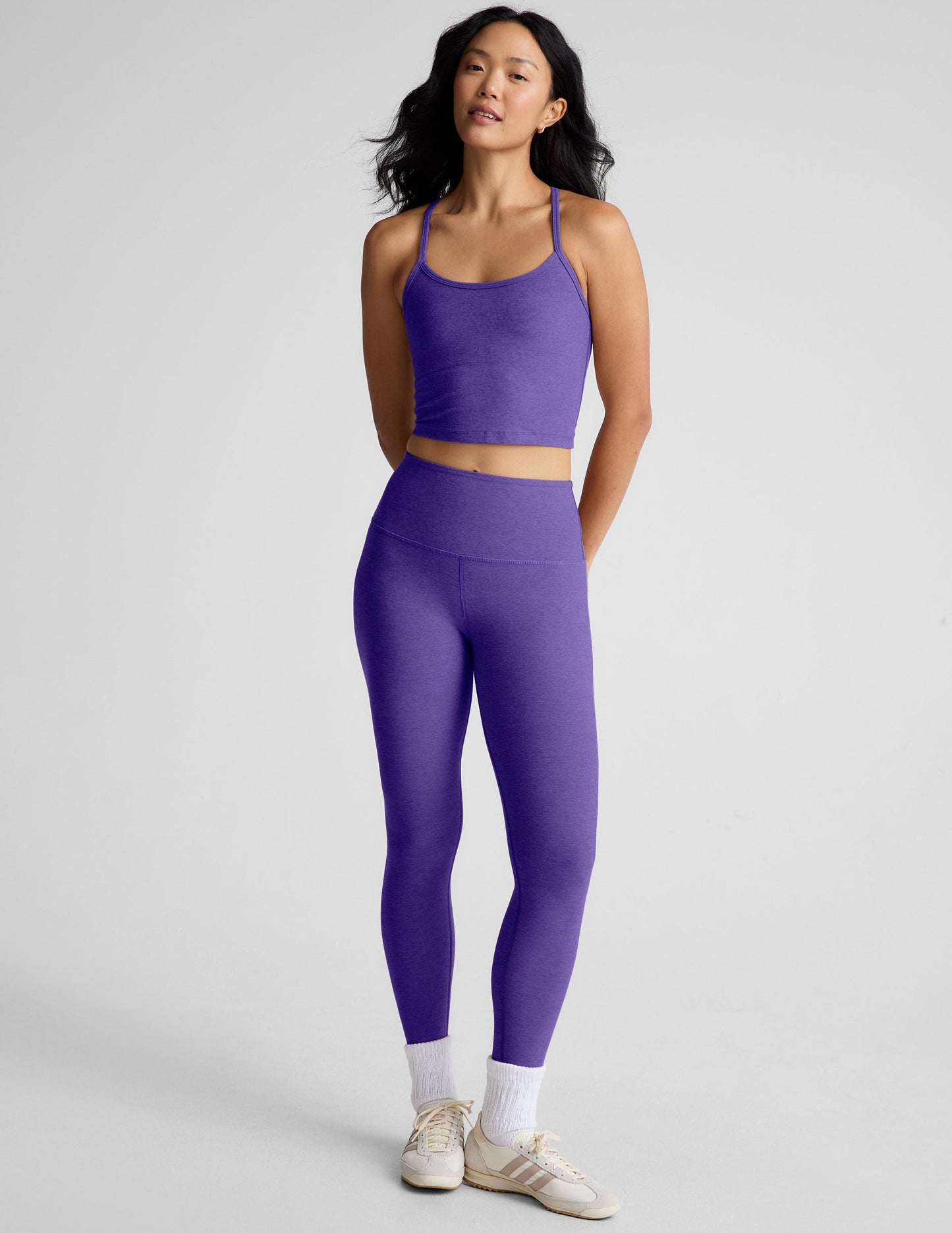 Beyond Yoga Spacedye Slim Racerback Cropped Tank Top with Built-in Bra