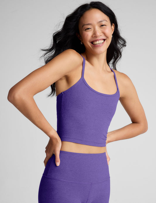 Beyond Yoga Spacedye Slim Racerback Cropped Tank Top with Built-in Bra