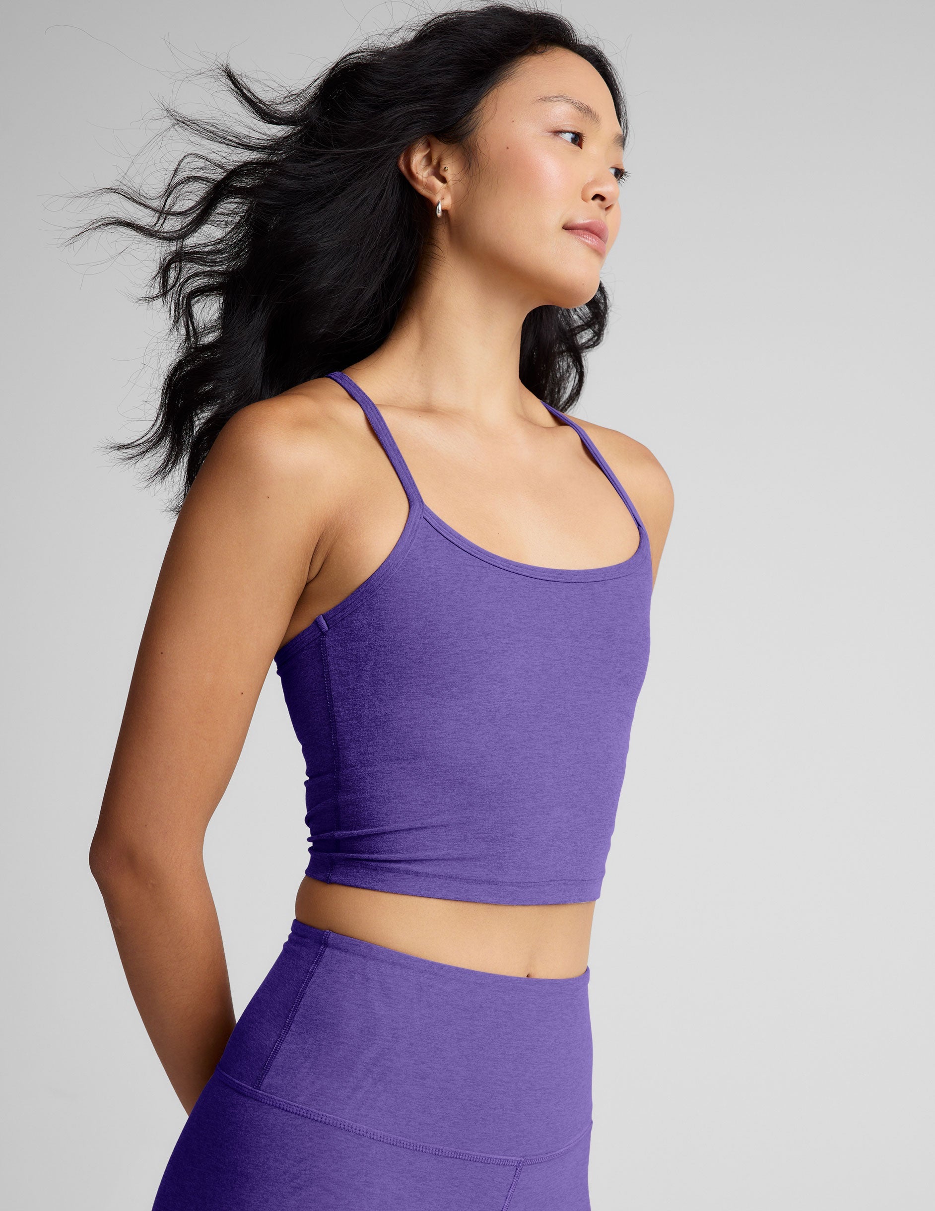 Beyond Yoga Spacedye Slim Racerback Cropped Tank Top with Built-in Bra