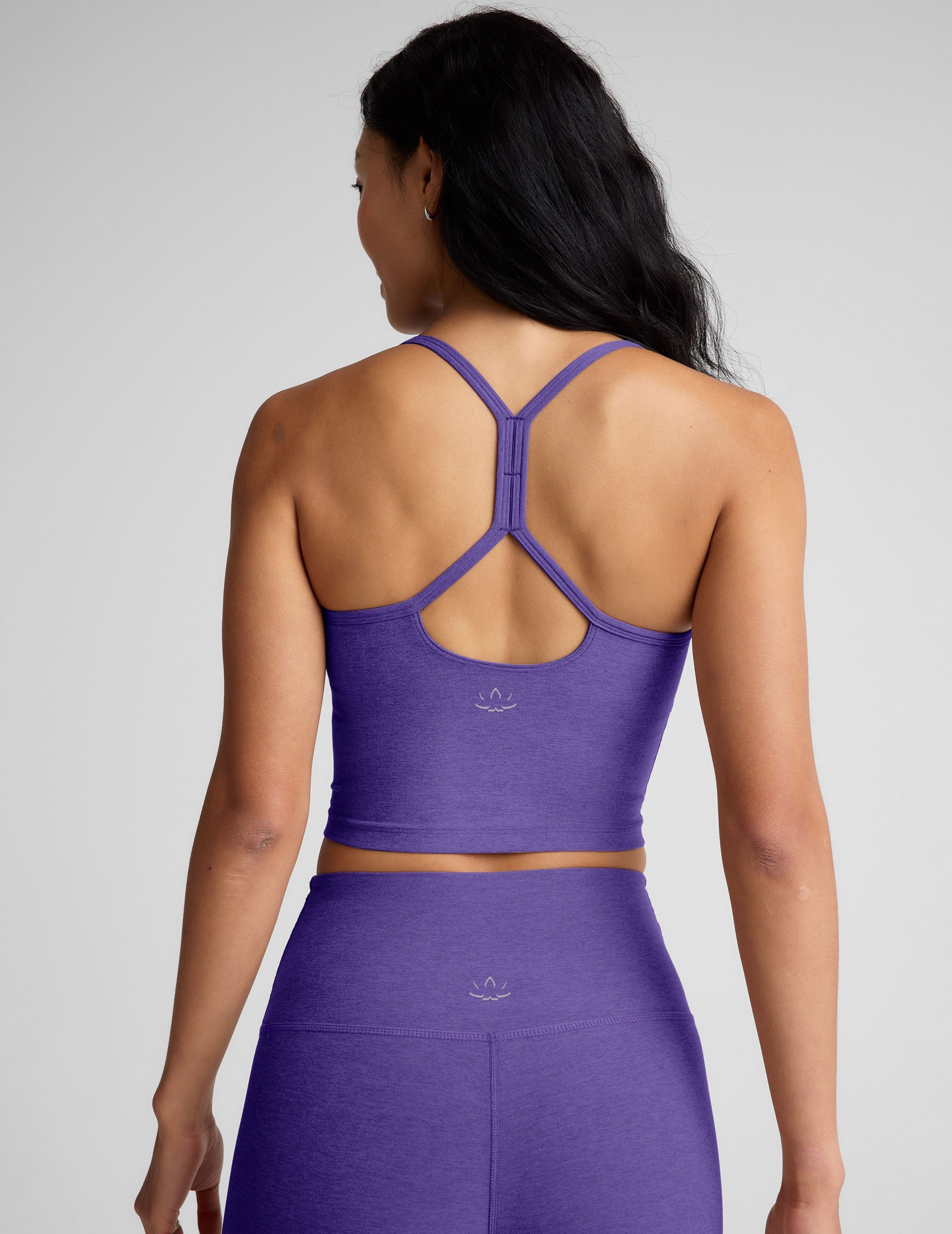 Beyond Yoga Spacedye Slim Racerback Cropped Tank Top with Built-in Bra