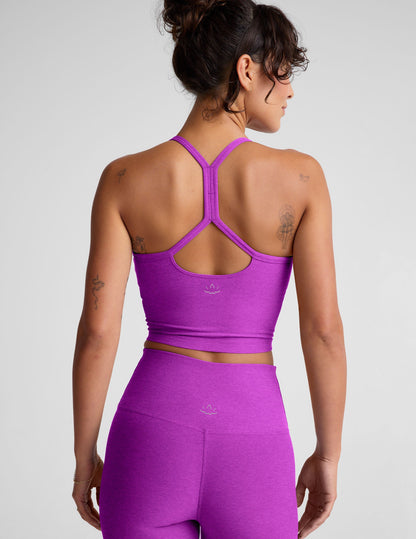 Spacedye Performance Cropped Tank: Built-in Bra, UPF 50+, Racerback, Comfortable Fit