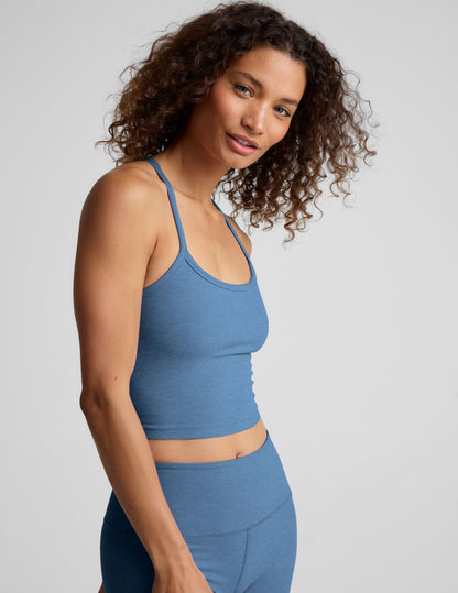 Spacedye Ultra Soft Slim Racerback Cropped Tank with Built-in Bra