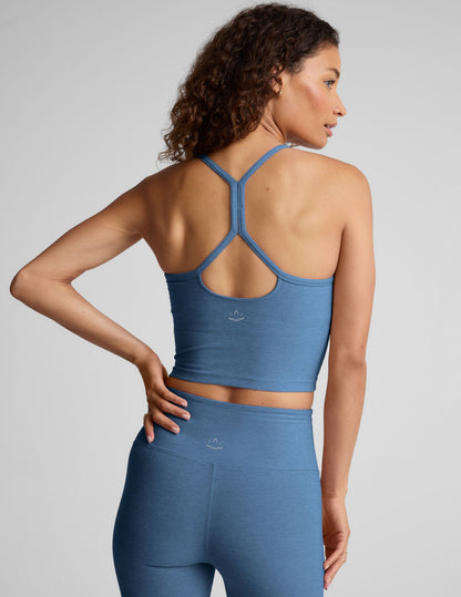 Spacedye Ultra Soft Slim Racerback Cropped Tank with Built-in Bra