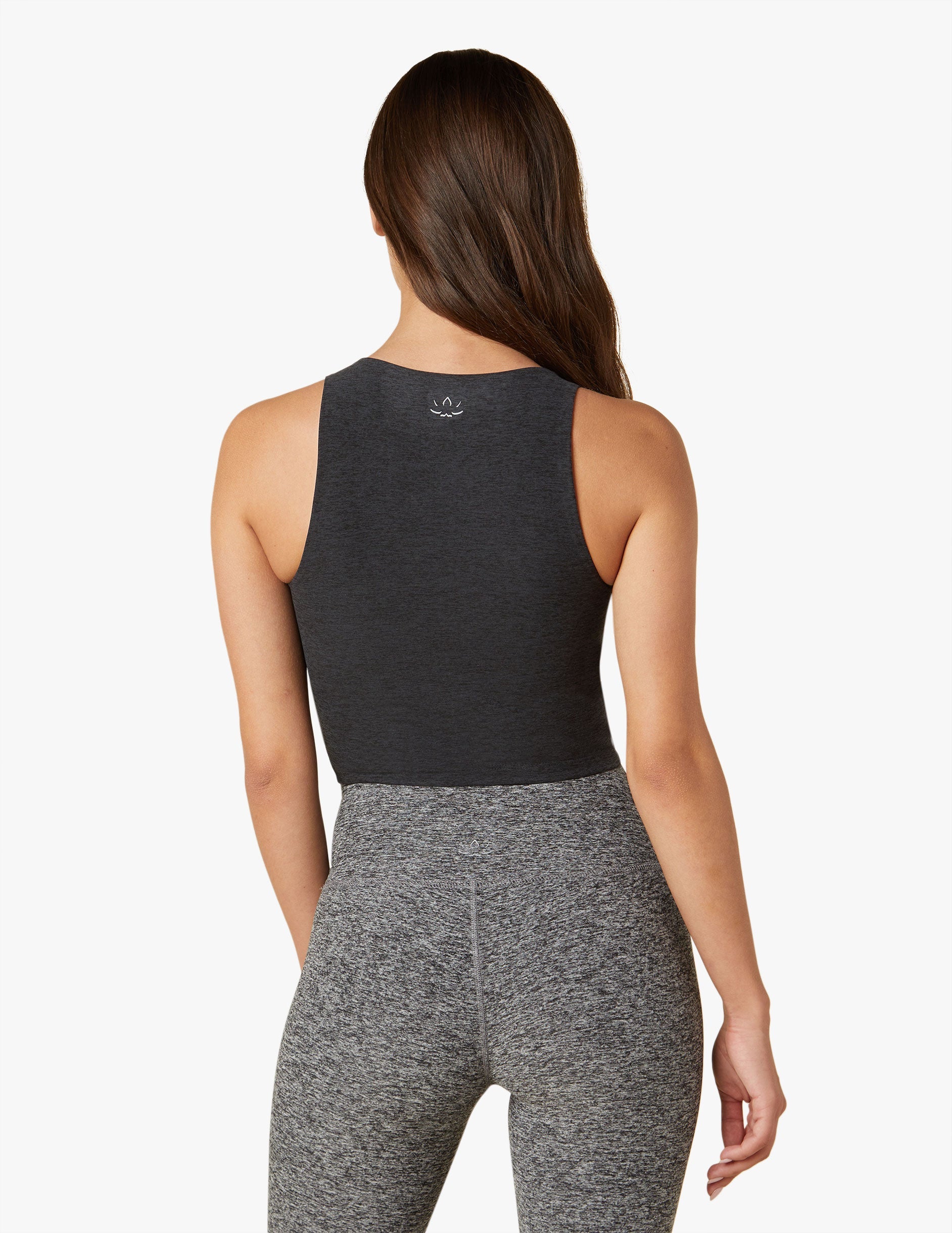 Ultra-Soft Spacedye Square Neck Cropped Tank, Medium Support Built-in Bra