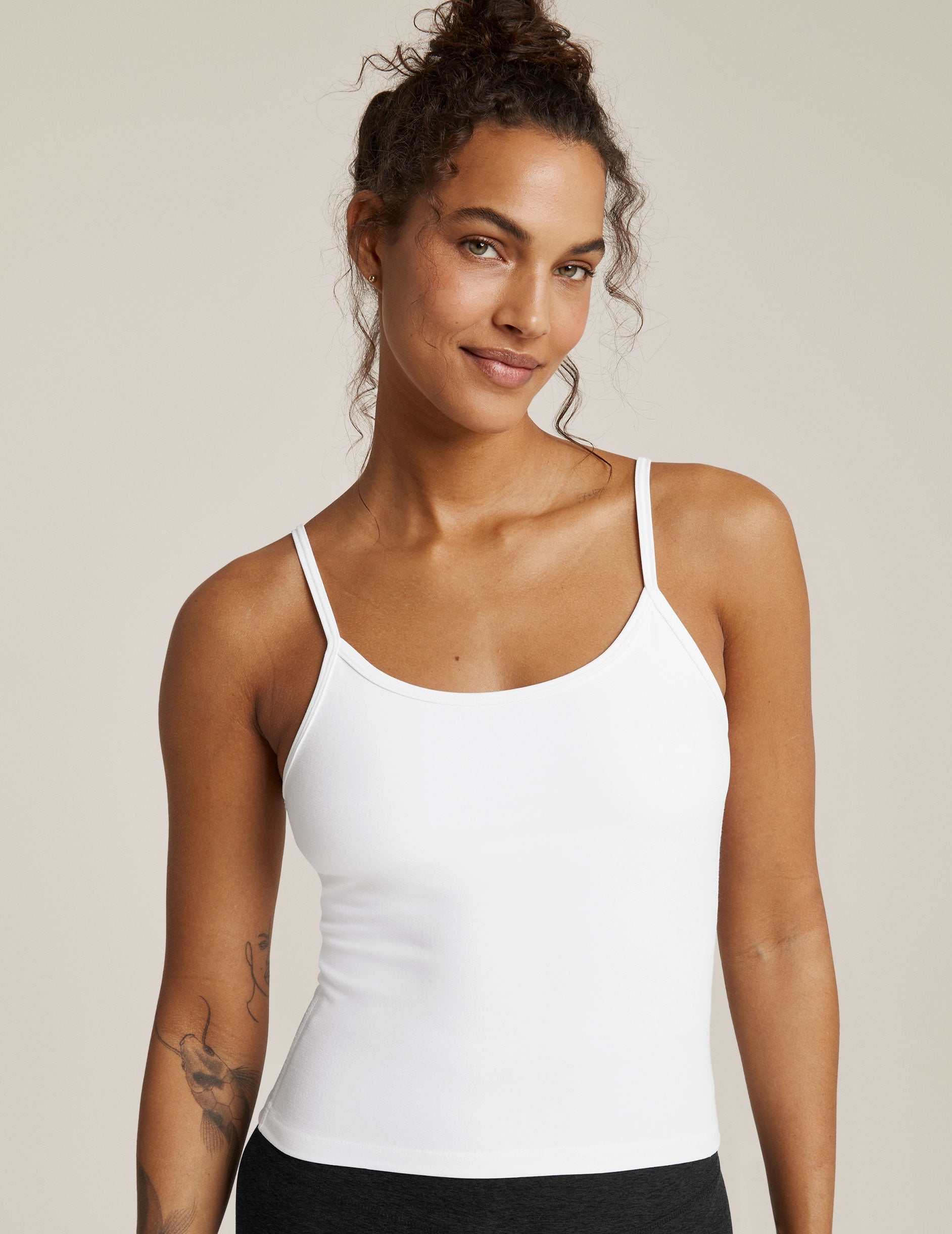 Soft Spacedye Truly Tank with Built-in Bra, Mid-Length, Spaghetti Straps