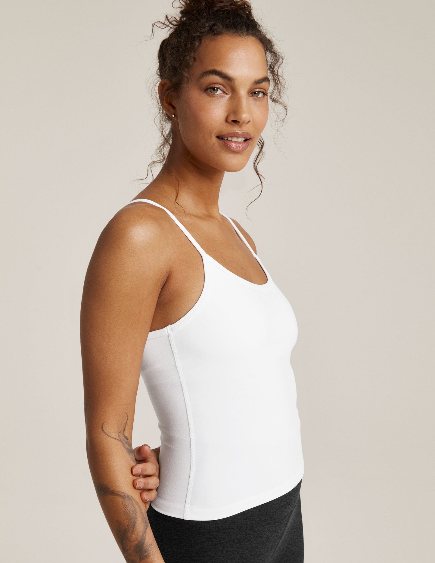 Soft Spacedye Truly Tank with Built-in Bra, Mid-Length, Spaghetti Straps