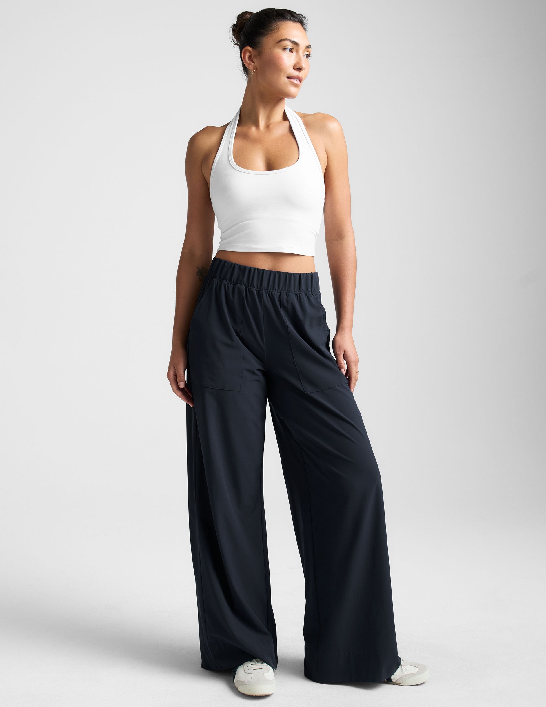 Spacedye Cloud White Cropped Halter Tank: Soft, Supportive, Stylish Comfort
