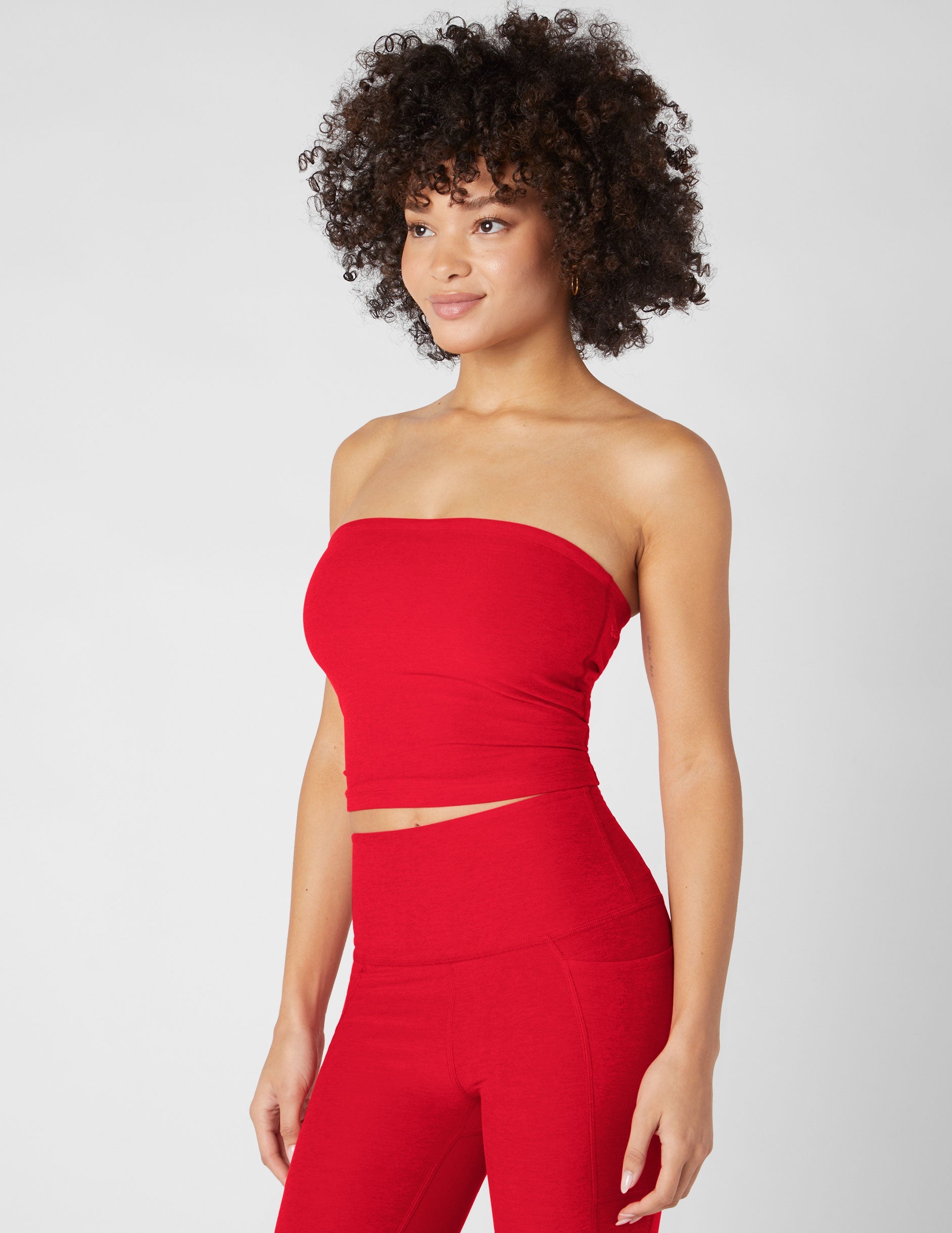 Soft Spacedye Strapless Crop Top, Built-In Bra, Stylish Everyday Comfort