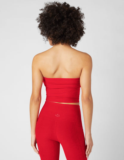 Soft Spacedye Strapless Crop Top, Built-In Bra, Stylish Everyday Comfort
