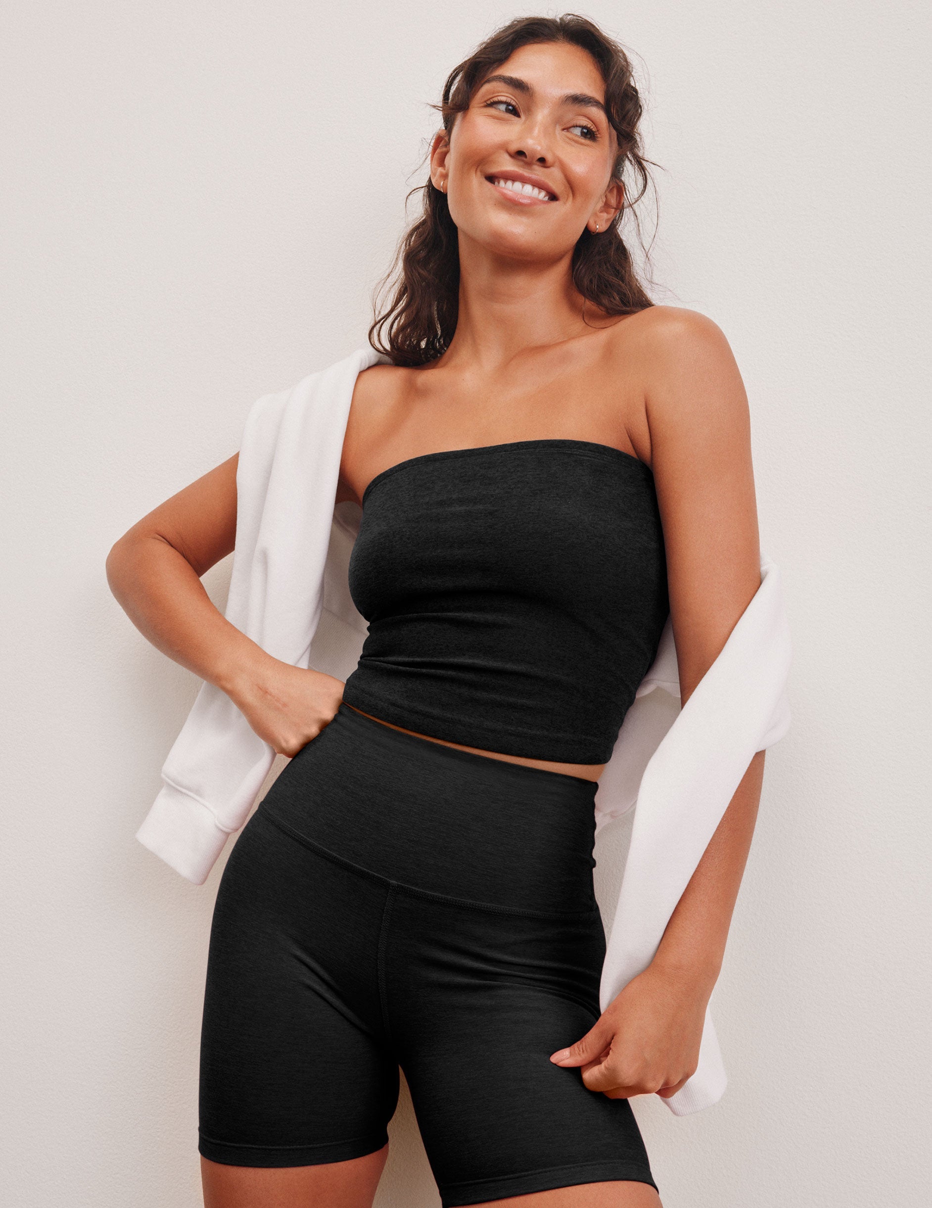 Spacedye Strapless Cropped Top: Built-in Bra, Soft, Versatile Comfort