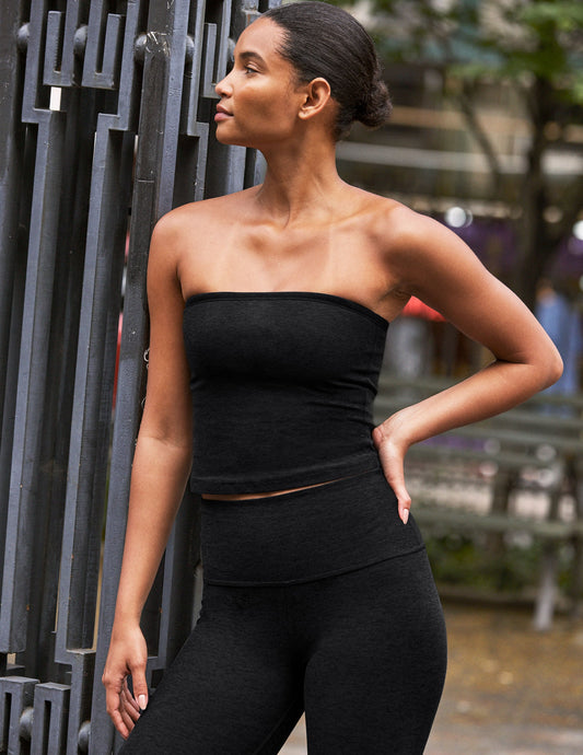 Spacedye Strapless Cropped Top: Built-in Bra, Soft, Versatile Comfort