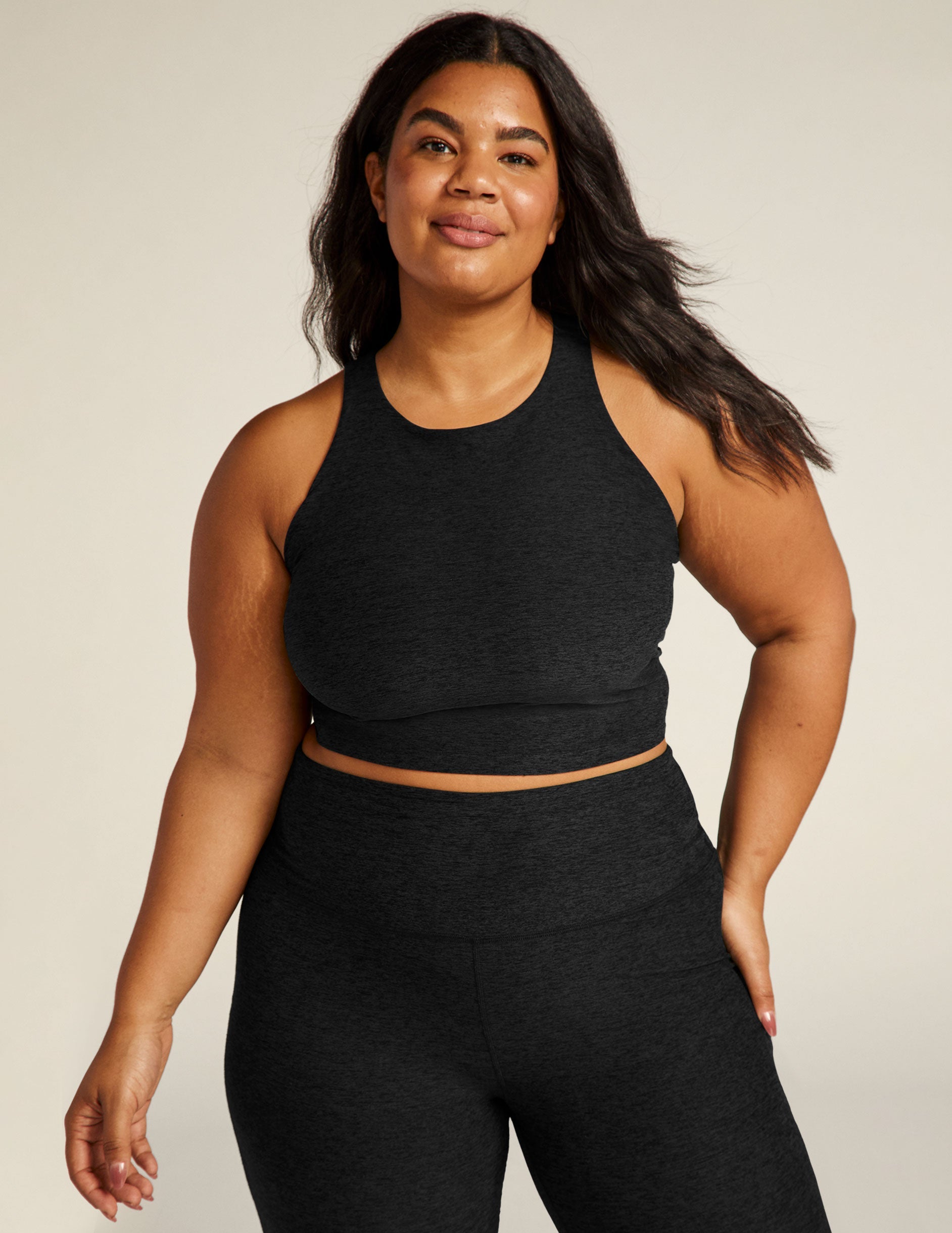 Spacedye Refocus Cropped Tank: Ultimate Comfort, Built-in Bra, Flattering Fit