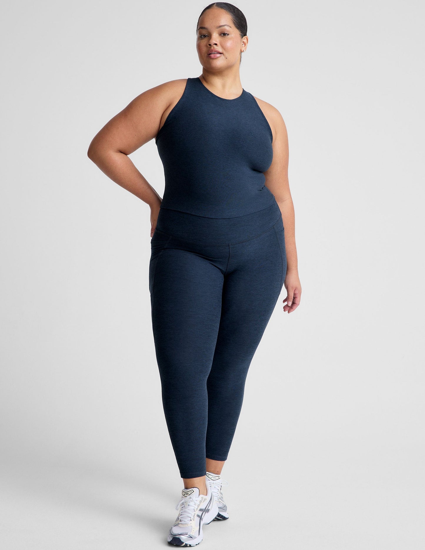 Spacedye Refocus Cropped Tank: Integrated Bra, Slim Racerback, Flattering Activewear