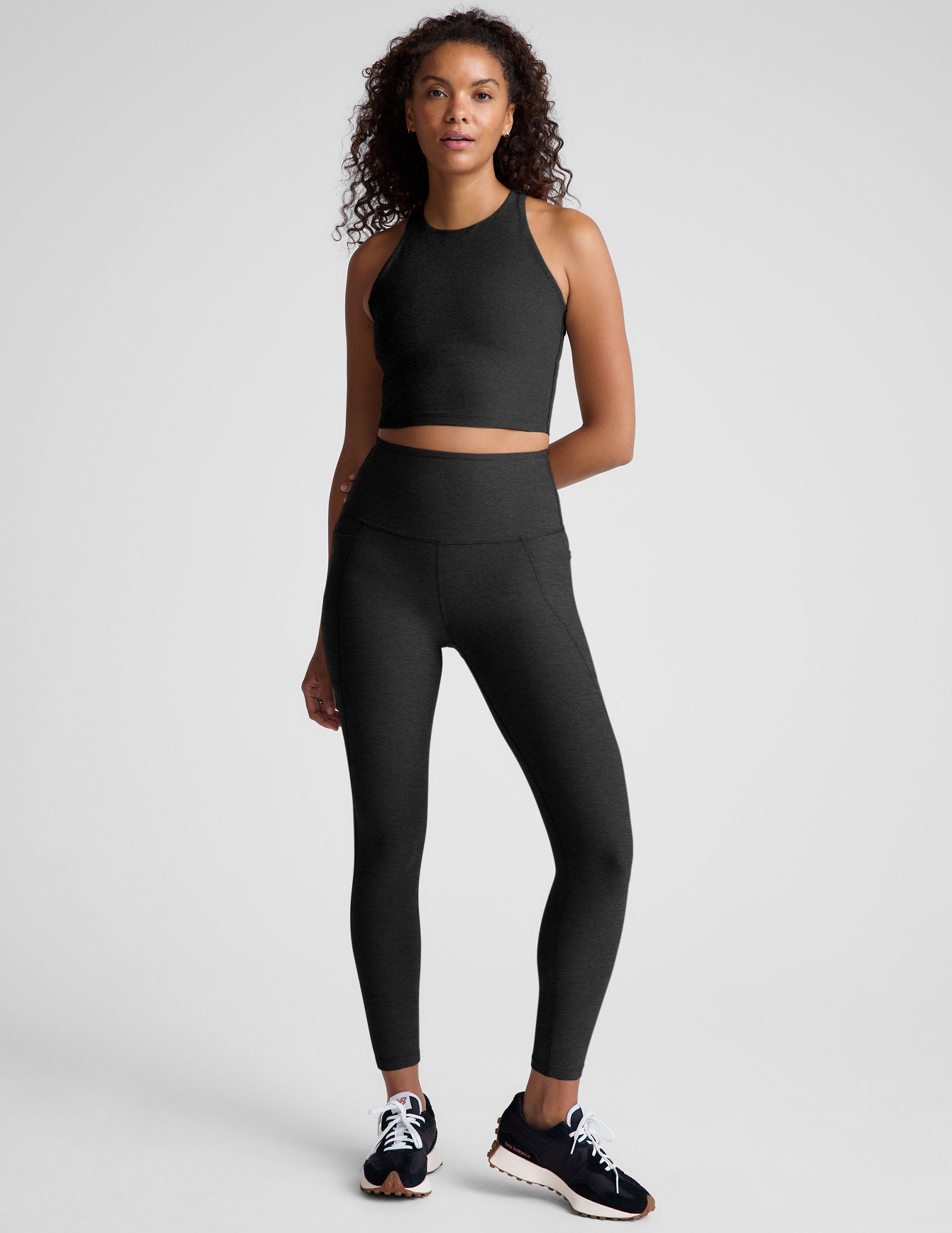 Beyond Yoga Spacedye Cropped Tank: Built-in Bra, High Neck, Racerback Fit