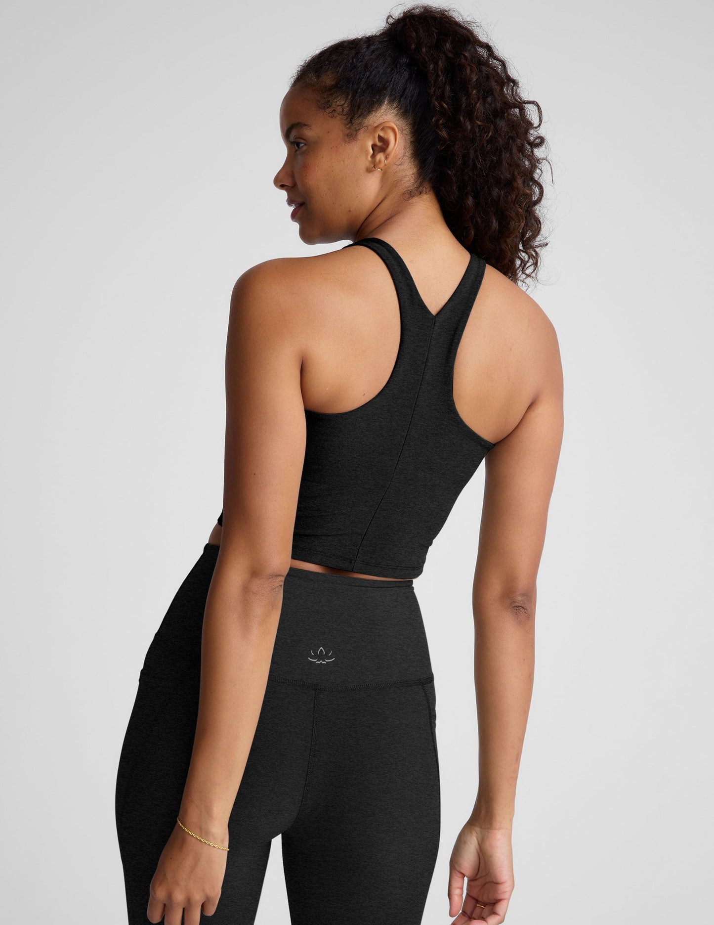 Beyond Yoga Spacedye Cropped Tank: Built-in Bra, High Neck, Racerback Fit