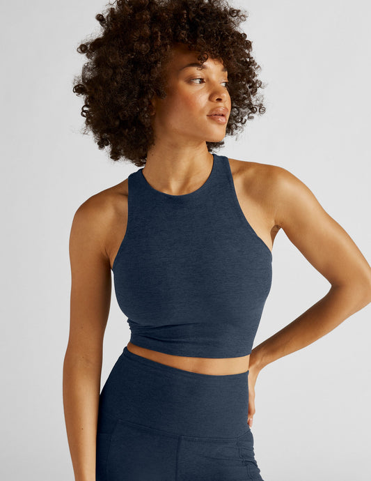 Spacedye Refocus Cropped Tank: Integrated Bra, Slim Racerback, Flattering Activewear