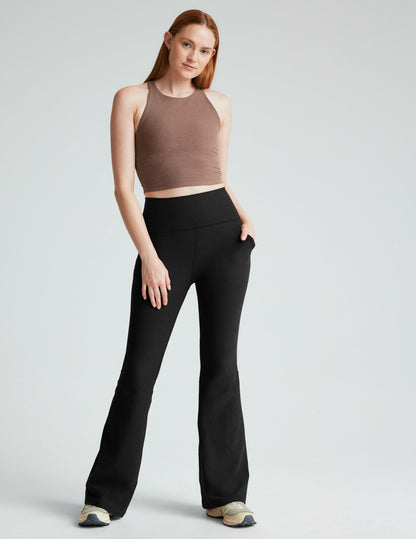 Spacedye Refocus High-Neck Cropped Tank: Sleek Racerback with Built-in Bra