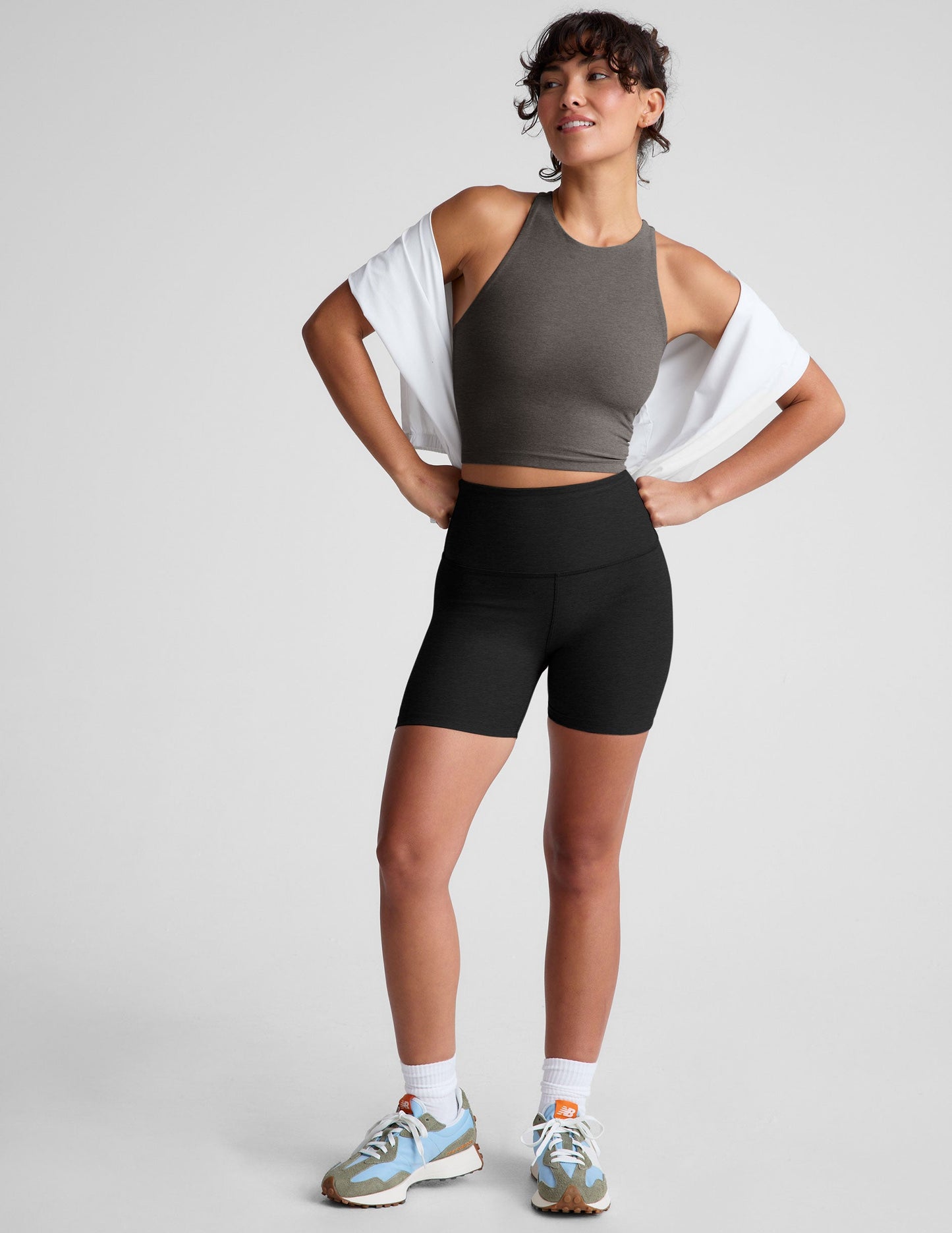 Beyond Yoga Spacedye Cropped Tank: High Neck, Built-in Bra, Active