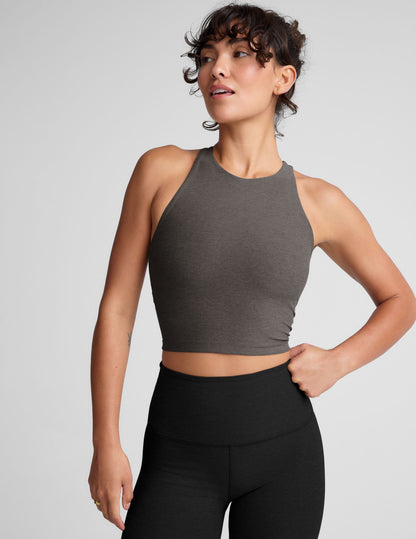Beyond Yoga Spacedye Cropped Tank: High Neck, Built-in Bra, Active