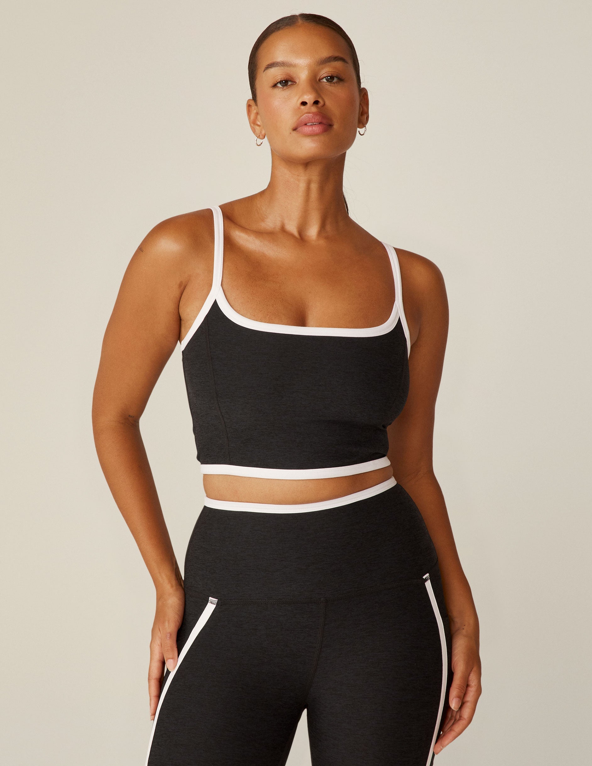 Beyond Yoga Spacedye High Cropped Tank Top: Sporty Contrast Trim Design