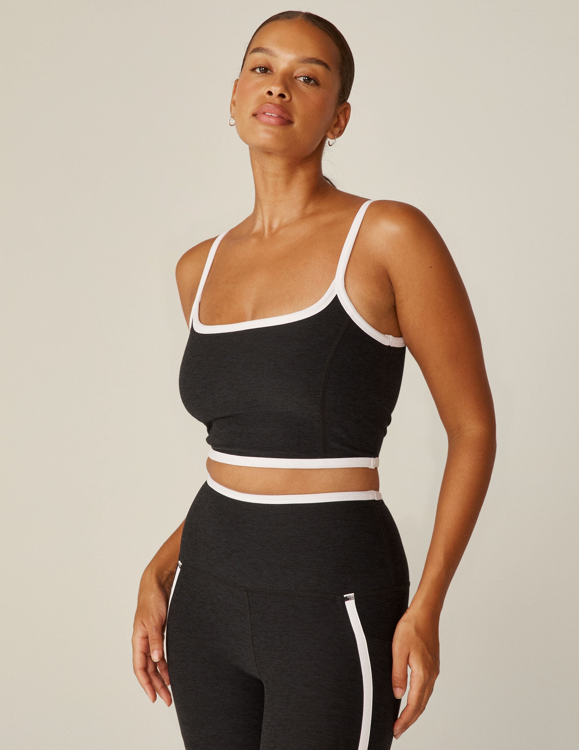 Beyond Yoga Spacedye High Cropped Tank Top: Sporty Contrast Trim Design
